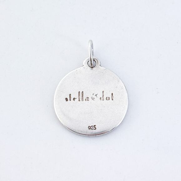 Vintage Stella & Dot Sterling Silver 925 Round Initial “B” Charm Pendant - Picture 4 of 7